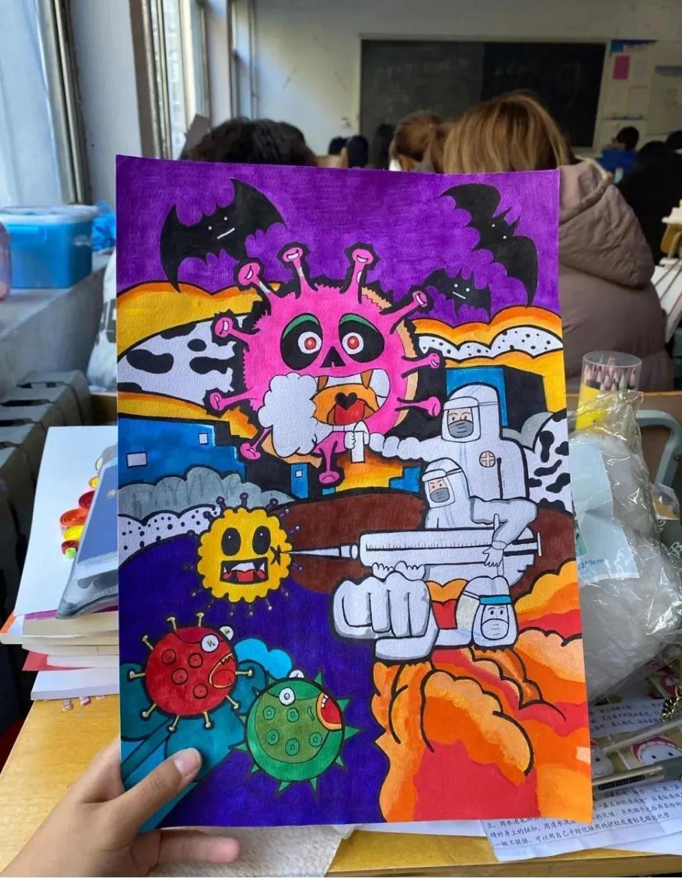 疫情防控绘画简单又漂亮(疫情防控绘画高难度)插图5