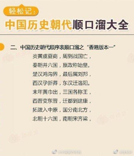 中国的朝代顺序顺口溜及解释(中国25个朝代顺序顺口溜)插图2