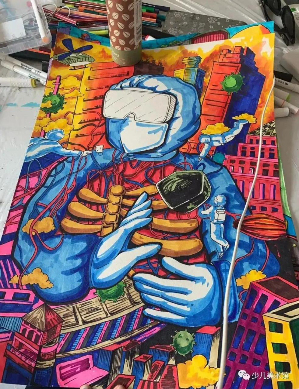 疫情防控绘画简单又漂亮(疫情防控绘画高难度)插图25