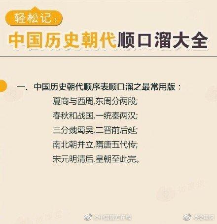 中国的朝代顺序顺口溜及解释(中国25个朝代顺序顺口溜)插图
