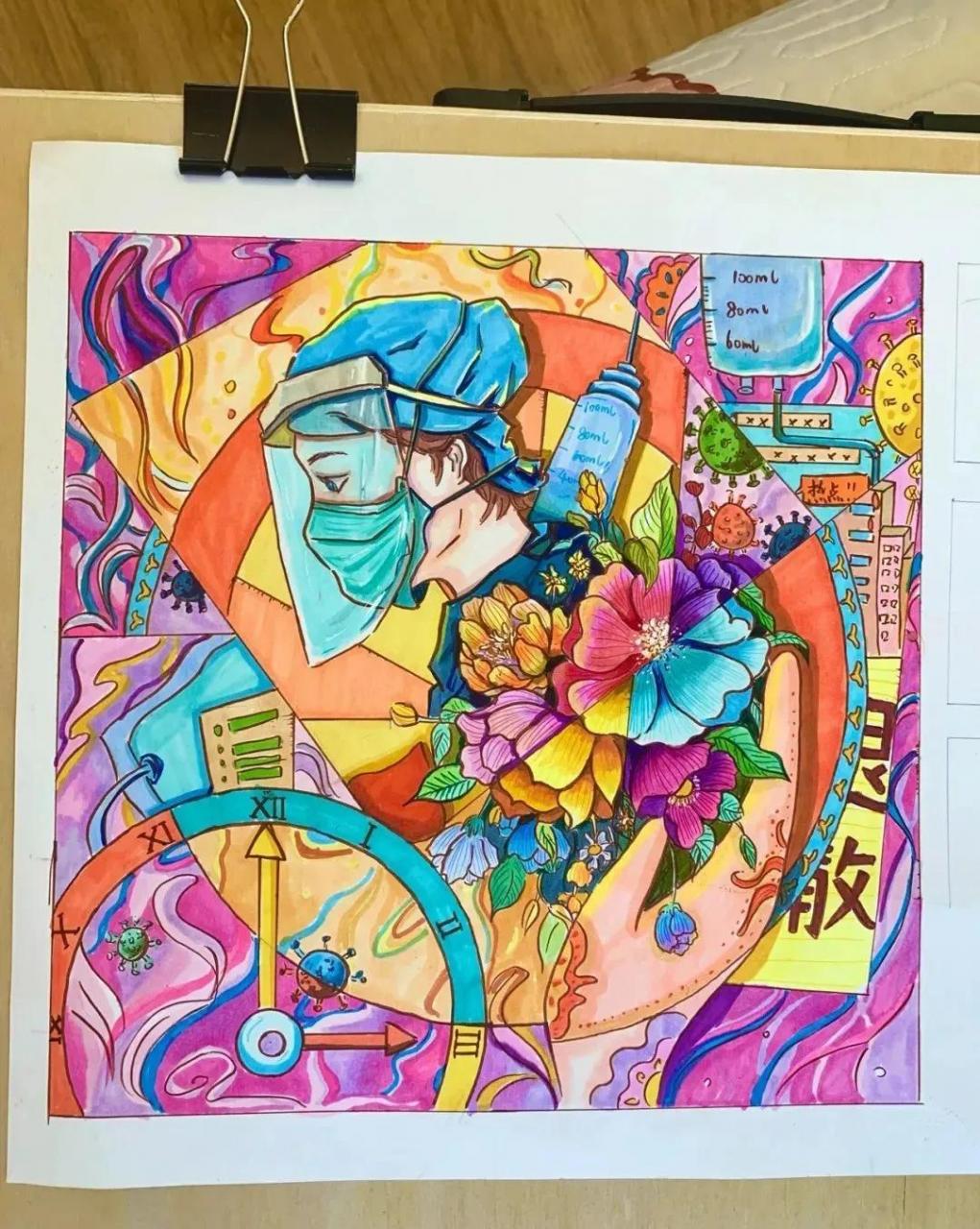 疫情防控绘画简单又漂亮(疫情防控绘画高难度)插图3