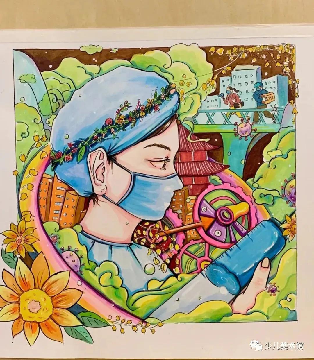 疫情防控绘画简单又漂亮(疫情防控绘画高难度)插图16