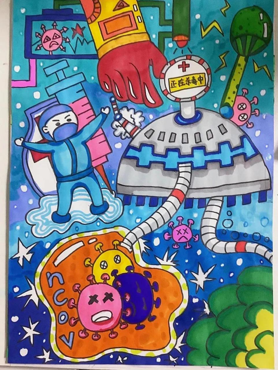 疫情防控绘画简单又漂亮(疫情防控绘画高难度)插图6