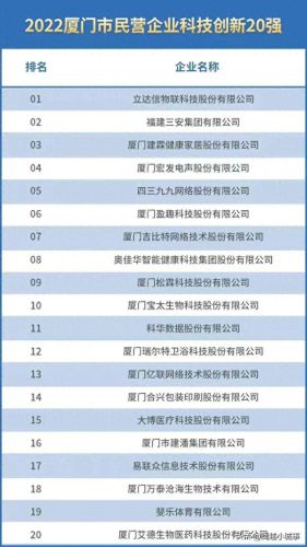 湖里区十大企业排行榜最新(湖里注册企业十大排名)插图6