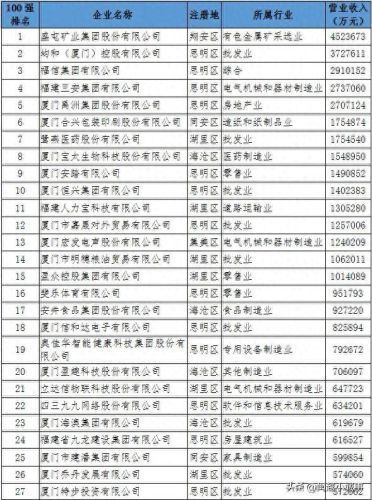湖里区十大企业排行榜最新(湖里注册企业十大排名)插图