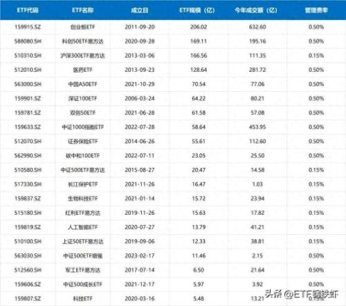 2020etf排名前十(etf十大基金排名2022)插图3 2020etf排名前十(etf十大基金排名2022)插图3