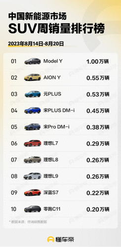 十大纯电动suv排行榜10强(十大纯电suv哪个好)