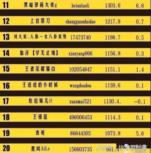 快手网红社会摇排行榜(网红扛把子)插图1