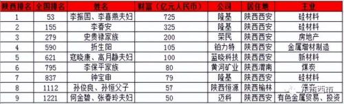 陕西富豪榜2017排行榜(世界最新福布斯排行榜)插图1 陕西富豪榜2017排行榜(世界最新福布斯排行榜)插图1
