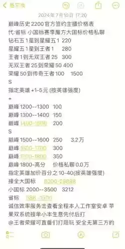 王者荣耀武器价格表插图