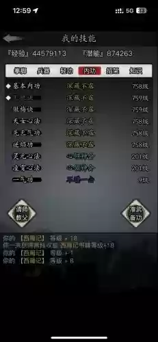 放置江湖技能潜能