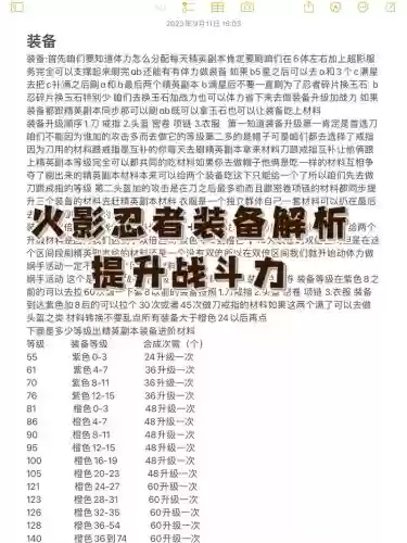火影忍者羁绊装备攻略插图