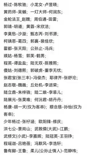 新神雕阵容搭配插图