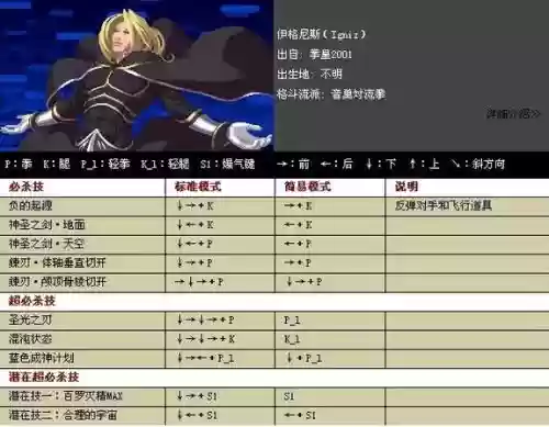 拳皇2012技能图片表