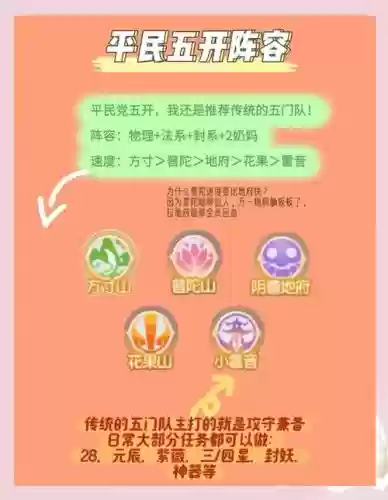 梦幻西游平民五开选择