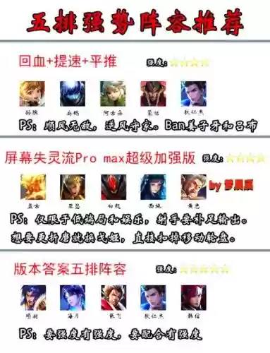 厉害的5黑阵容搭配